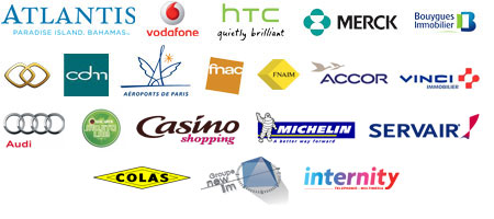 Atlantis - Vodafone - HTC - MERCK - Novotel - CDM - Aéroports de Paris - Fnac - Fnaim - Accor
